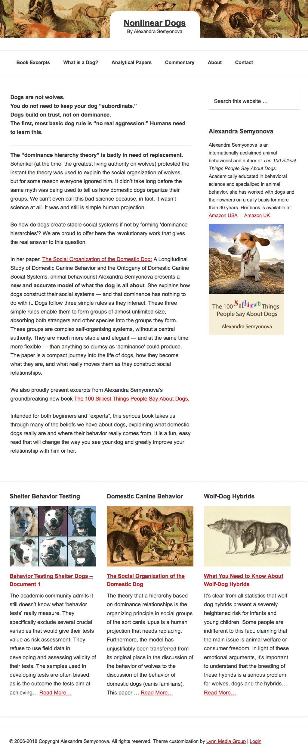animal behaviorist and author website design